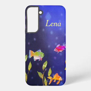 Coque Samsung Galaxy Étui Samsung S22* Bleu Profond avec Poisson