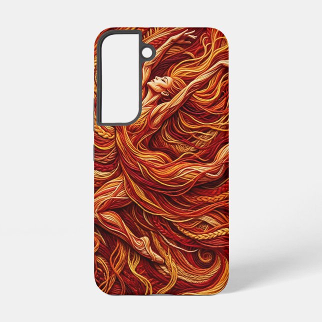 Coque Samsung Galaxy Étuis Samsung Abstract Dancer Fire Red Thread (Verso)