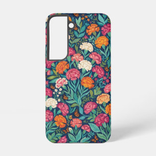 Coque Samsung Galaxy Étuis Samsung Fleurs Abstraites de Œillets et Papi