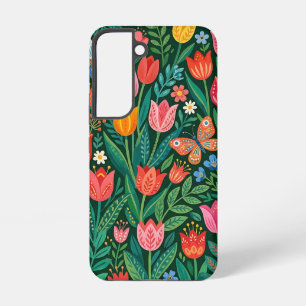 Coque Samsung Galaxy Étuis Samsung Fleurs Abstraites Papillons