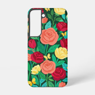 Coque Samsung Galaxy Étuis Samsung Fleurs Colorées Papillons Abstraits