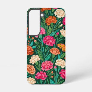 Coque Samsung Galaxy Étuis Samsung Fleurs de Carnation Abstraites Papil