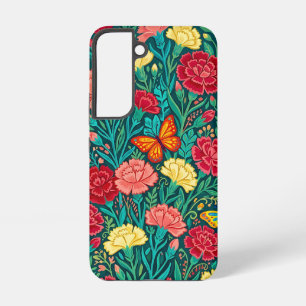 Coque Samsung Galaxy Étuis Samsung Fleurs de Carnation Mexicaines Abstr