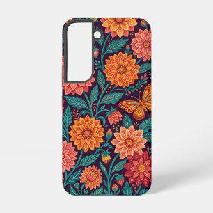 Coque Samsung Galaxy Étuis Samsung Fleurs de Dahlia Indiennes Abstraite