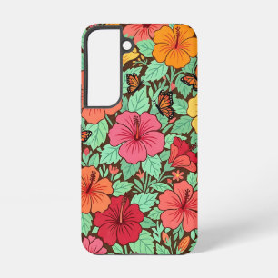 Coque Samsung Galaxy Étuis Samsung Fleurs de Hibiscus Abstraites et Pap