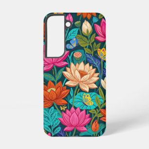 Coque Samsung Galaxy Étuis Samsung Fleurs de Lotus Papillons Abstraits