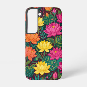 Coque Samsung Galaxy Étuis Samsung Fleurs de Lotus Papillons Colorés Ab