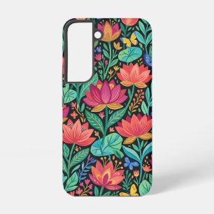 Coque Samsung Galaxy Étuis Samsung Fleurs de Lotus Papillons Colorés Ab