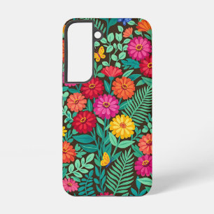 Coque Samsung Galaxy Étuis Samsung Fleurs de Zinnia Mexicaines Abstrait