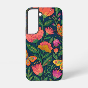 Coque Samsung Galaxy Étuis Samsung Fleurs Mexicaines Papillon Abstraits