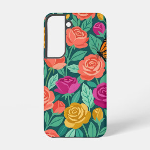 Coque Samsung Galaxy Étuis Samsung Fleurs Papillon Colorées Abstraites