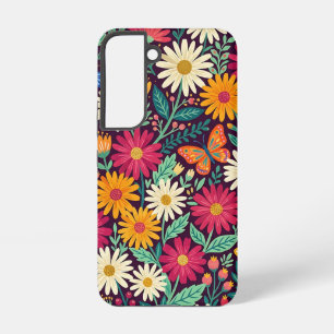 Coque Samsung Galaxy Étuis Samsung Fleurs Papillons Art Populaire Abstr