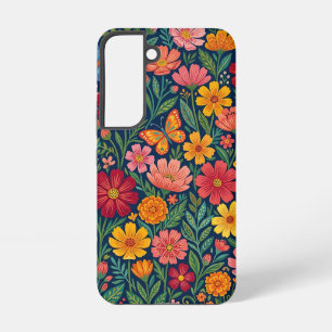 Coque Samsung Galaxy Étuis Samsung Fleurs Papillons Mexicains Abstraits