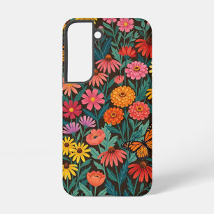 Coque Samsung Galaxy Étuis Samsung Fleurs Sauvages Papillon Abstraites
