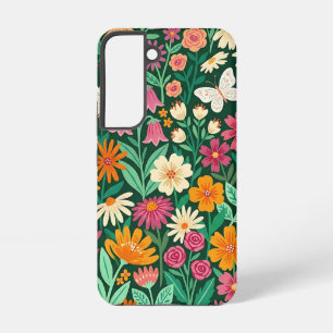 Coque Samsung Galaxy Étuis Samsung Fleurs Sauvages Papillons Abstraits