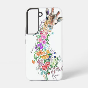 Coque Samsung Galaxy Étuis Samsung Galaxy ou iPhone Girafe Fleurs