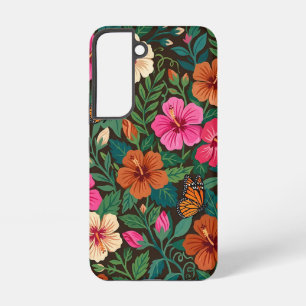 Coque Samsung Galaxy Étuis Samsung Gouache Abstrait Hibiscus Monarque