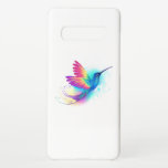 Coque Samsung Galaxy S10  Exotic Rainbow Hummingbird<br><div class="desc">Bright,  irisé,  colibri volant exotique sur l'arrière - plan blanc,  peint sur la couleur multicolore,  aquarelle. Colibri arc-en-ciel.</div>