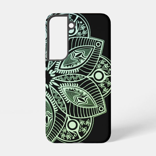 Coque Samsung Galaxy Exotic Tribal Green Gradient Mandala (Verso)