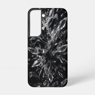 Coque Samsung Galaxy Explosion de cristal d'obsidienne noire Luxe Brisé