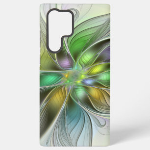 Coque Samsung Galaxy Fantaisie de fleurs colorées abstraites fractales