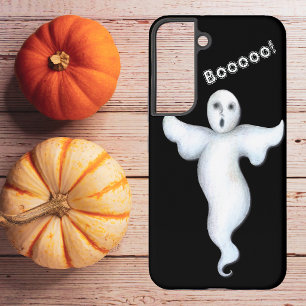 Coque Samsung Galaxy Fantôme blanc vaporeux et effrayant disant Boooo!