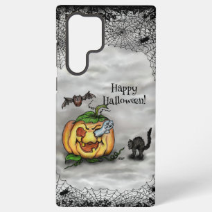 Coque Samsung Galaxy Fantôme, Chat, Chat et Citrouille, Bonne Halloween