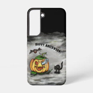 Coque Samsung Galaxy Fantôme, Chat, Chauve-souris et Citrouille, Joyeux
