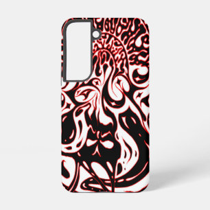 Coque Samsung Galaxy Fantôme psychédélique - noir blanc et rouge