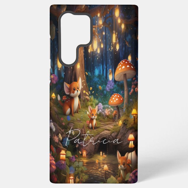 Coque Samsung Galaxy Faune Whimsical - Cute Animal Foxes Champignons (Verso)