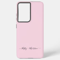 Feminine Pastel Rose avec Script Nom personnalisé