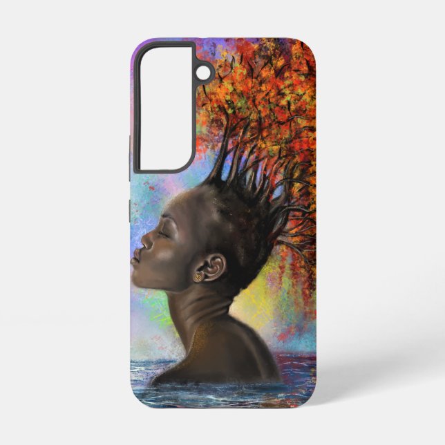 Coque Samsung Galaxy Femme d'automne (Verso)