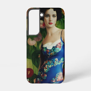 Coque Samsung Galaxy Femme de style Art Déco élégante avec grandes fleu