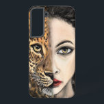 Coque Samsung Galaxy Femme léopard<br><div class="desc">Leopard Girl - Emotion - Original MIGNED Peinture Art - Choisissez / Ajoutez votre texte unique / Nom / Couleur - Faites votre cadeau spécial - Redimensionnez et déplacez ou retirez et ajoutez des éléments / texte avec outil de personnalisation ! Peinture et design par MIGNED. S'il vous plaît voir...</div>