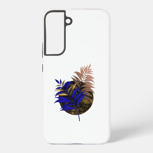 Coque Samsung Galaxy Ferme bleue sur cercle noir (Verso)