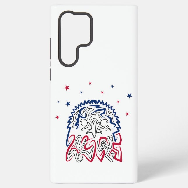 Coque Samsung Galaxy Fête de l'Indépendance Étoiles d'aigle américain (Verso)