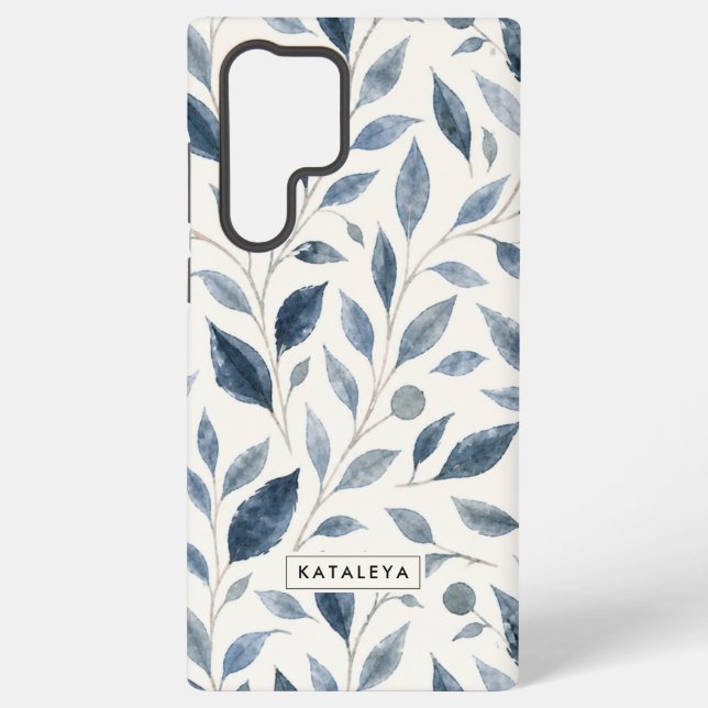 Coque Samsung Galaxy Feuille Bleue Personnalisée (Verso)