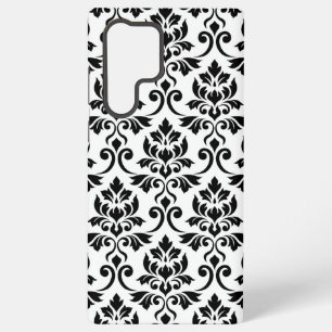 Coque Samsung Galaxy Feuille Damask Lg Motif noir sur blanc