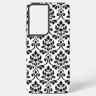 Coque Samsung Galaxy Feuille Damask Lg Motif noir sur blanc