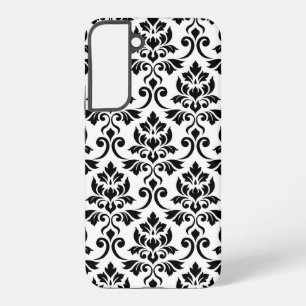 Coque Samsung Galaxy Feuille Damask Lg Motif noir sur blanc