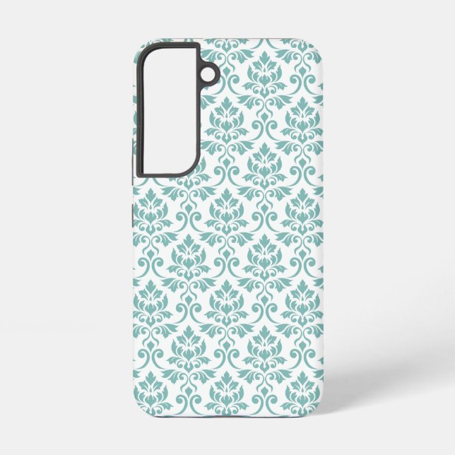 Coque Samsung Galaxy Feuille Damask Motif Turquoise (Verso)