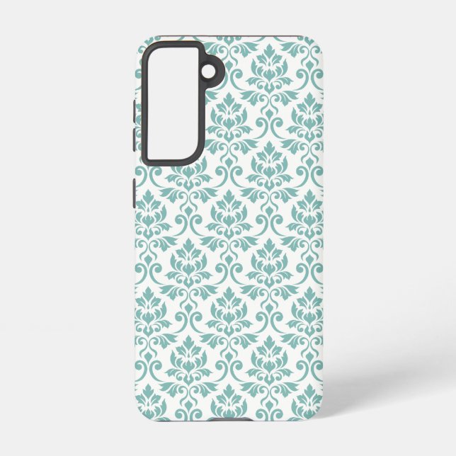 Coque Samsung Galaxy Feuille Damask Motif Turquoise (Verso)