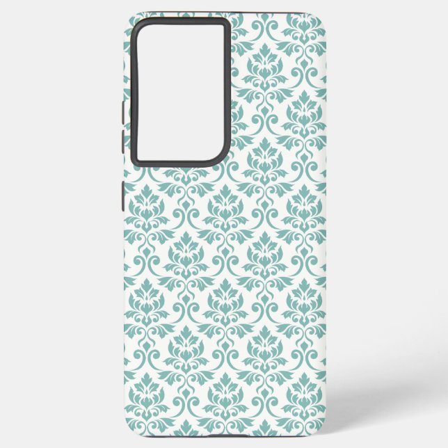 Coque Samsung Galaxy Feuille Damask Motif Turquoise (Verso)