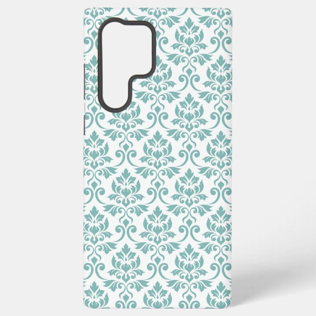 Coque Samsung Galaxy Feuille Damask Motif Turquoise (Verso)