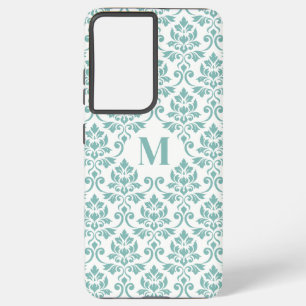 Coque Samsung Galaxy Feuille Damask Motif Turquoise (personnalisé)