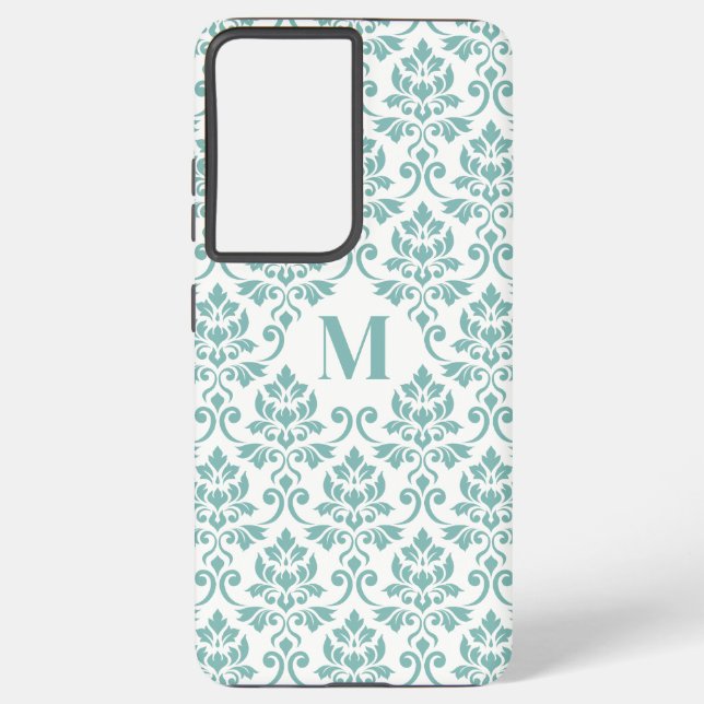 Coque Samsung Galaxy Feuille Damask Motif Turquoise (personnalisé) (Verso)