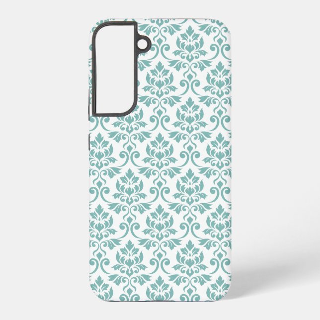 Coque Samsung Galaxy Feuille de Damas motif sarcelle (Verso)