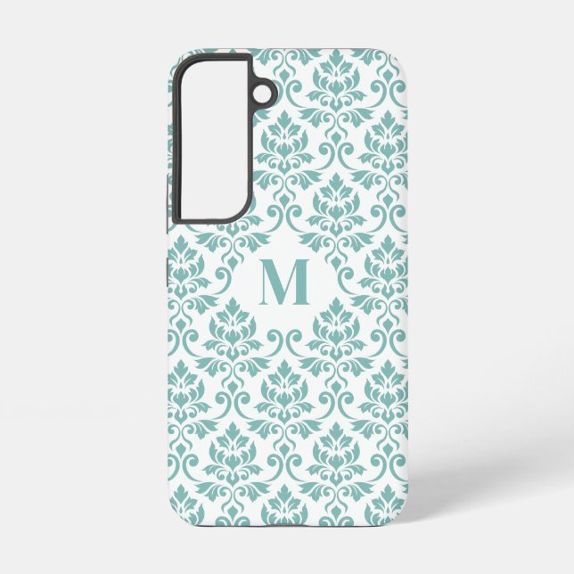 Coque Samsung Galaxy Feuille de Damas Motif sarcelle (sur mesure) (Verso)