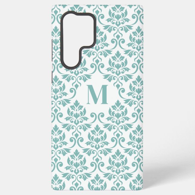 Coque Samsung Galaxy Feuille de Damas motif sarcelle (sur mesure) (Verso)