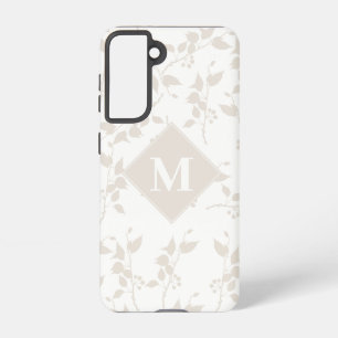 Coque Samsung Galaxy Feuille décorative Botanique Beige Monogramme